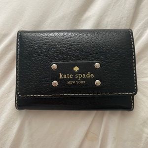 Kate Spade Foldover Wallet Black with Coin Zip